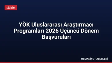 YÖK Uluslararası Araştırmacı Programları 2026 Üçüncü Dönem Başvuruları