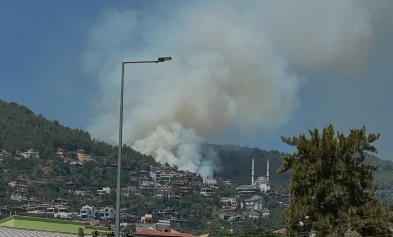Alanya Tepe Mahallesinde Orman Yangınına Müdahale Sürüyor