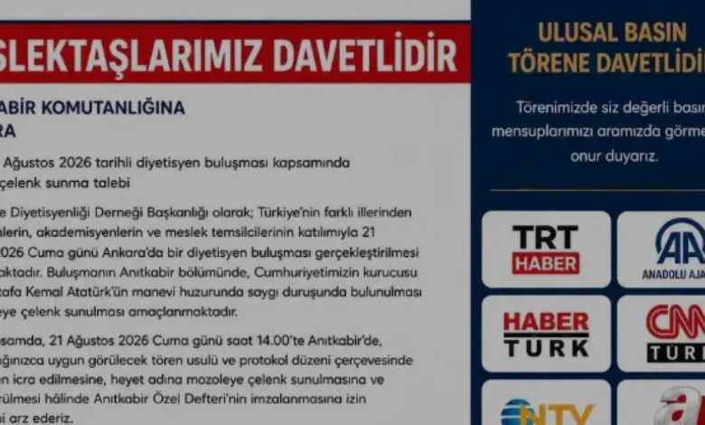 Diyetisyenler 21 Ağustos Anıtkabir Buluşması İçin Kenetlendi