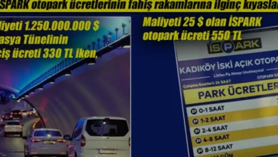 İSPARK Otopark Ücretleri ile Avrasya Tüneli Geçiş Bedeli Kıyaslandı