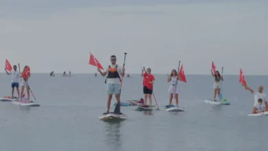 Mersinli sporcular 30 Ağustos Zaferi için denize açıldı