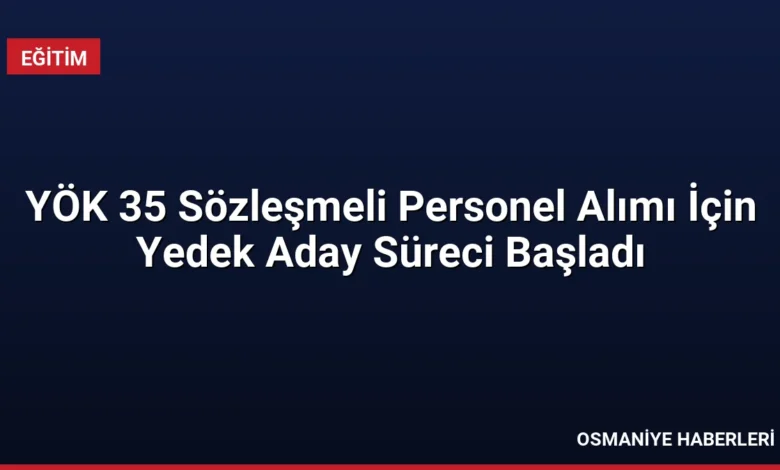 YÖK 35 Sözleşmeli Personel Alımı İçin Yedek Aday Süreci Başladı