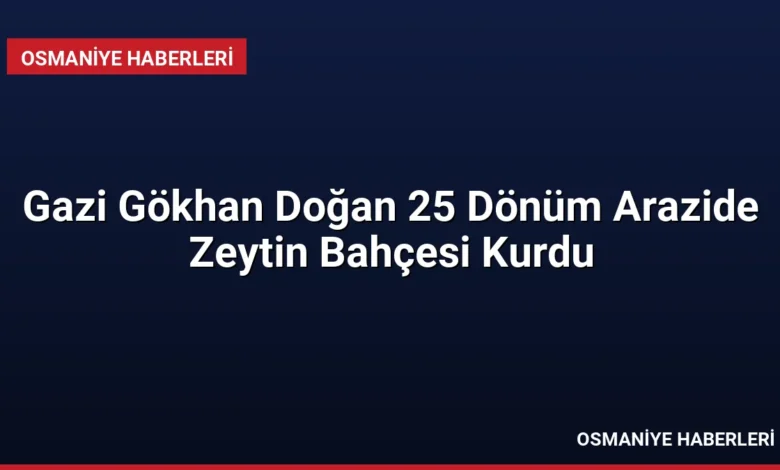 Gazi Gökhan Doğan 25 Dönüm Arazide Zeytin Bahçesi Kurdu
