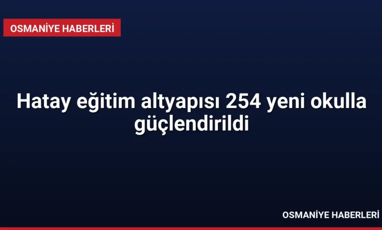 Hatay eğitim altyapısı 254 yeni okulla güçlendirildi