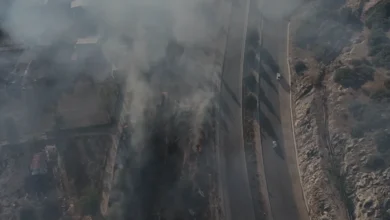 Isparta Eğirdir kara yolunda otluk alan yangını
