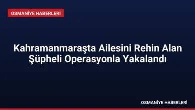 Kahramanmaraşta Ailesini Rehin Alan Şüpheli Operasyonla Yakalandı