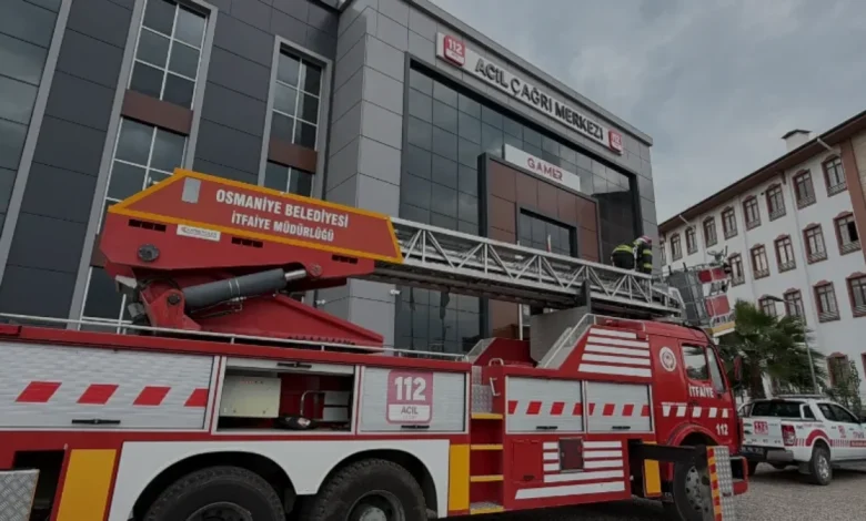 Osmaniye 112 Acil Çağrı Merkezinde Gerçeği Aratmayan Yangın Tatbikatı