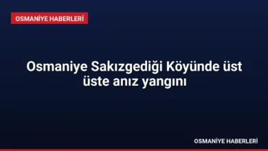 Osmaniye Sakızgediği Köyünde üst üste anız yangını