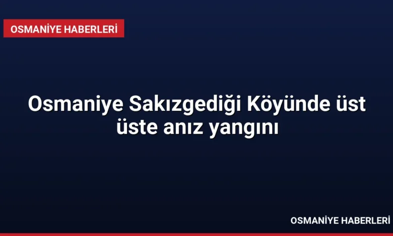 Osmaniye Sakızgediği Köyünde üst üste anız yangını