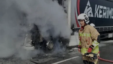 Hatay Belen'de Tır Yangını Paniği