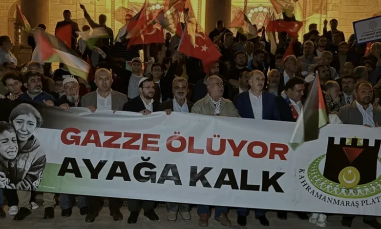 Kahramanmaraşta Gazze saldırılarına karşı protesto eylemi