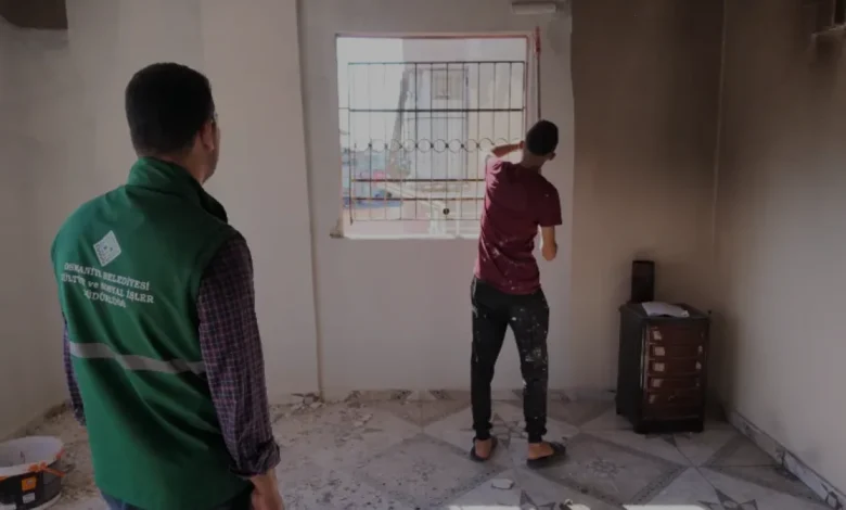 Osmaniye Belediyesinden Yangın Mağduru Ailelere Tadilat Desteği