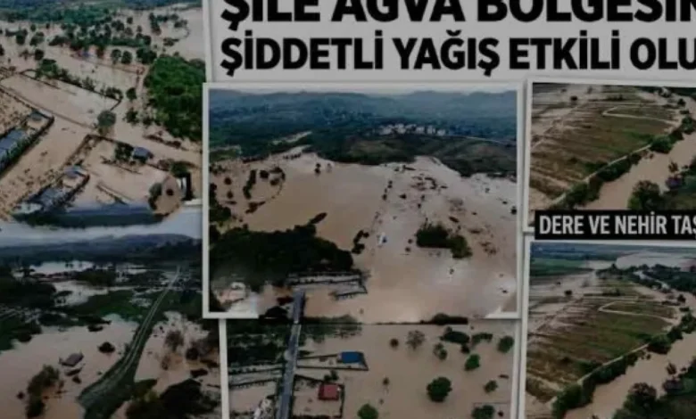 Şile ve Ağva bölgesinde sağanak yağış hayatı olumsuz etkiledi